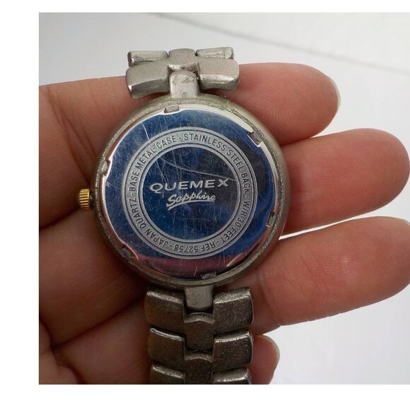 Quemex Sapphire Women Wrist Watch Silver Metal Untested - Picture 6 of 13